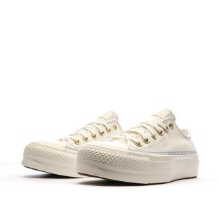 Baskets Ecru Femme Converse Ct All Star Lift Platform Crafted Stitching vue 6