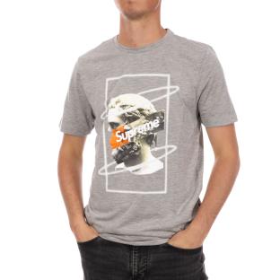 T-shirt Gris Homme Supreme Grip Greece vue 0