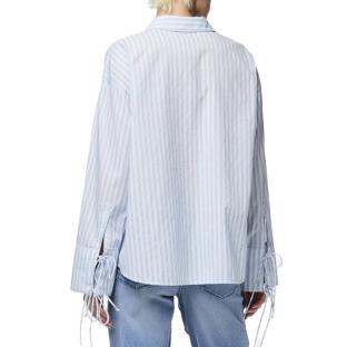 Chemise Bleu à rayures Femme Pieces Sage vue 2