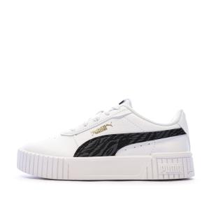 Baskets Blanche/Noir Fille Puma Carina 2.0 Zebra pas cher