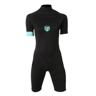 Combinaison de Surf Noir/Turquoise Mixte Wave Power Shorty vue 0