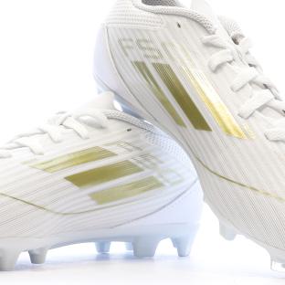 Chaussures de football Blanches/Doré Garçon Adidas F50 League vue 0