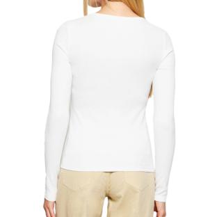 T-Shirt Manches Longues Blanc Femme Calvin Klein Jeans Woven vue 0