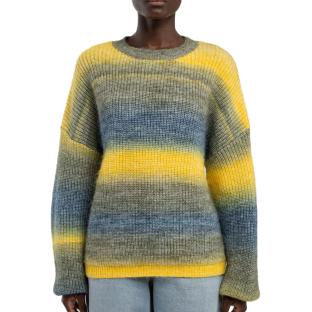 Pull Olive/Jaune Femme Teddy Smith Stripy pas cher