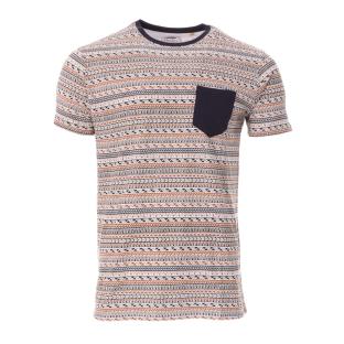 T-shirt Marine/Orange Homme RMS26 91266 pas cher