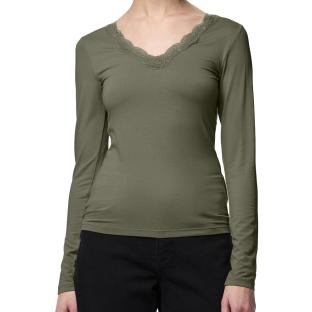 T-Shirt Kaki Femme Pieces Pcbarbera pas cher