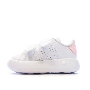 Baskets Blanches/Rose Fille bébé Adidas Advantage pas cher