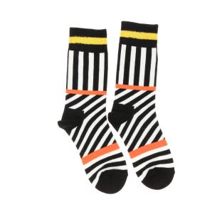 Chaussettes Blanc/Noir Mixte Stella Green Rayures pas cher