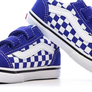 Baskets Bleu Garçon Vans Old Skool V Check vue 7
