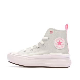Baskets Grises/Rose Fille Converse All Star Move Sparkle pas cher
