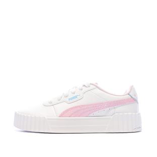 Baskets Blanc/Rose Fille Puma Carina 3.0 Jelly vue 0