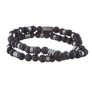 Bracelet Double Tour Noir Homme Geographical Norway 315056 pas cher