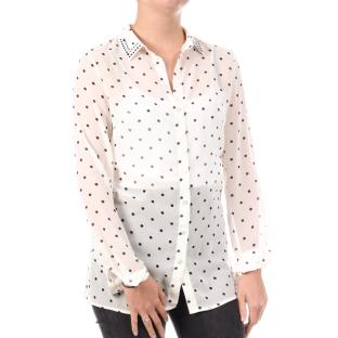 Chemise Blanche/Noir Femme Guess W1RH09W70Q0 pas cher