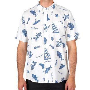Chemisette Manches Courtes Blanc Homme Salty Crew Twisted Tides pas cher
