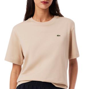 T-shirt Beige Femme Lacoste TF7215 vue 0
