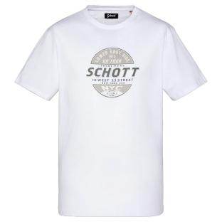 T-shirt Blanc Homme Schott TSUSTOUR vue 0