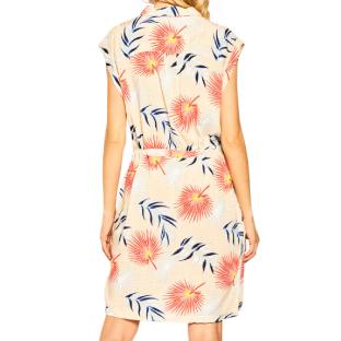 Robe Chemise Beige à fleurs Femme LEE Tropical vue 2