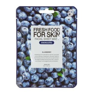 Masque en tissu à la myrtille énergisant Fresh food Farm Skin pas cher