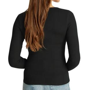 T-shirt Manches Longues Noir Femme Tommy Hilfiger Essential vue 2