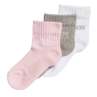 X3 Paires de Chaussettes Blanc/Rose/Gris Fille Adidas Kids pas cher