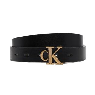 Ceinture Noires Femme Calvin Klein Jeans Monogram Placque Buc pas cher
