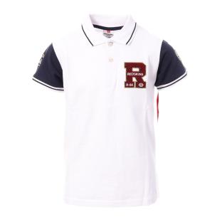 Polo Blanc/Marine Garçon Redskins PO3044 pas cher