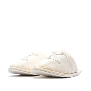 Chaussons Blanc Femme Calvin Klein Jeans Slipper Satin Moire vue 6