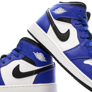Baskets Bleues/Blanches Garçon Nike Air Jordan 1 Mid vue 7