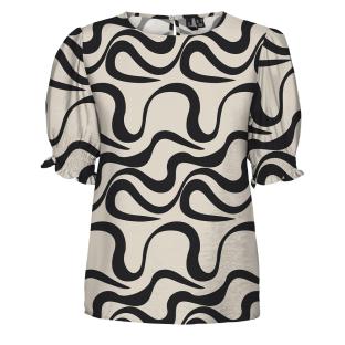 T-Shirt Beige/Noir Femme Vero Moda Mlea pas cher