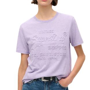 Superdry Embossed Vl Women’s Mauve T-shirt Photo of the Espace des Marques %store% store - view of %key%