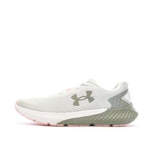 Chaussures de Running Blanc/Gris/Rose Femme Under Armour Charged Rogue 3 pas cher