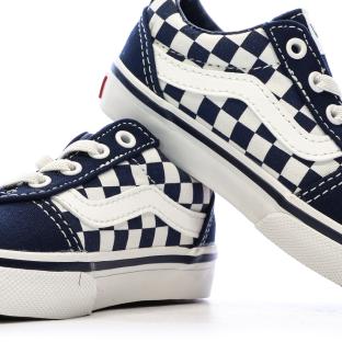 Baskets Bleu Foncé Garçon Vans Td Ward Slip-on Checkerboard vue 7