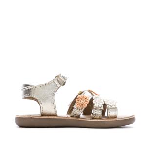 Sandales Doré à fleurs Fille Mod8 Mo Cloflore vue 0