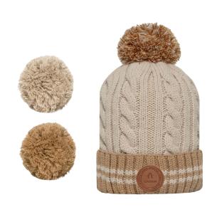 Bonnet Beige/Marron Femme Cabaia Creamy No Polar pas cher