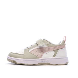 Baskets Blanches/Rose/Beige Fille Puma Rebound pas cher
