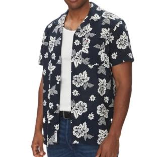 Chemise Marine à Motifs Homme Tommy Hilfiger Aop pas cher