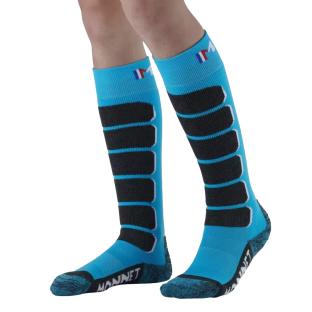 X1 Paire de Chaussettes de Ski Bleu Mixte Junior Monnet Mi Bas Snowpark vue 0