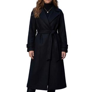 Manteau Long Noir Femme Vero Moda Vmamanda Belt vue 0
