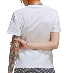 T-shirt Blanc Femme Adidas Trefoil vue 2