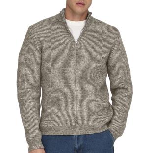 Pull Marron Homme Only & Sons Tegan Vintage pas cher