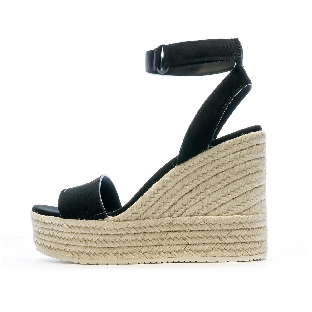 Sandales Compensees Noires Femme Calvin Klein Jeans Wedge Sandal Espace des marques