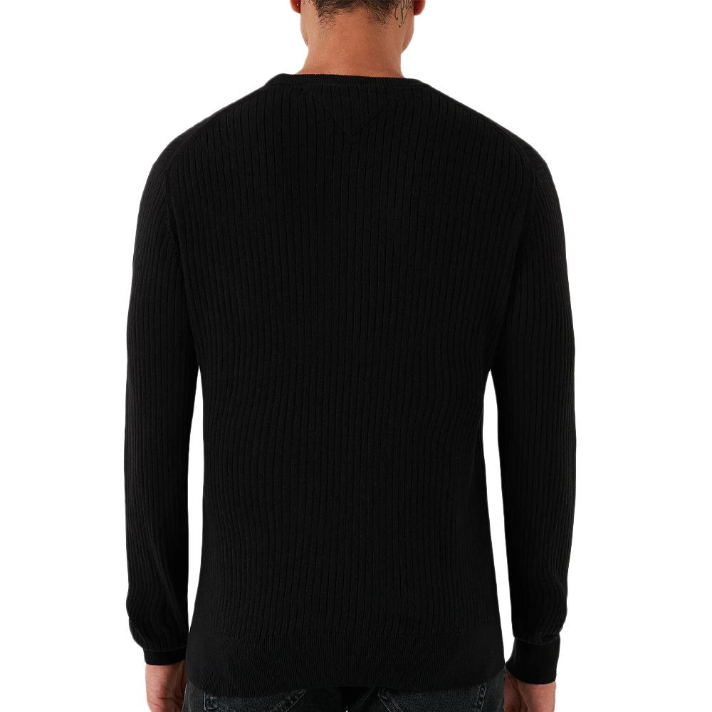 Pull Noir Homme Tommy Hilfiger Pima MW0MW40449 vue 2