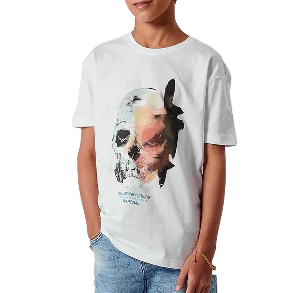 T-shirt Blanc Garçon Kaporal OMBREE pas cher