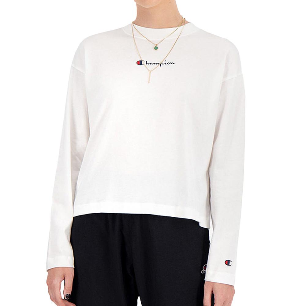 T-shirt manches longues Blanc Femme Champion Lady pas cher