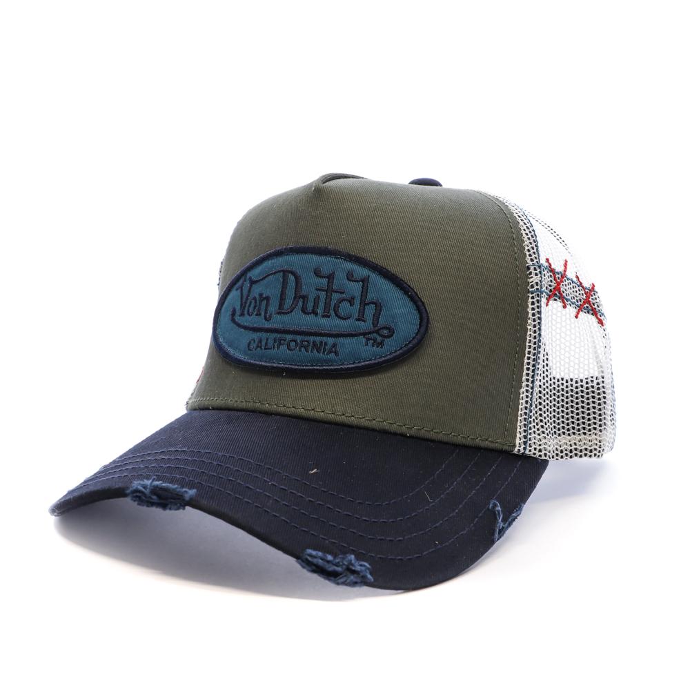 Casquette Kaki/Noir Homme Von Dutch PATCHES pas cher