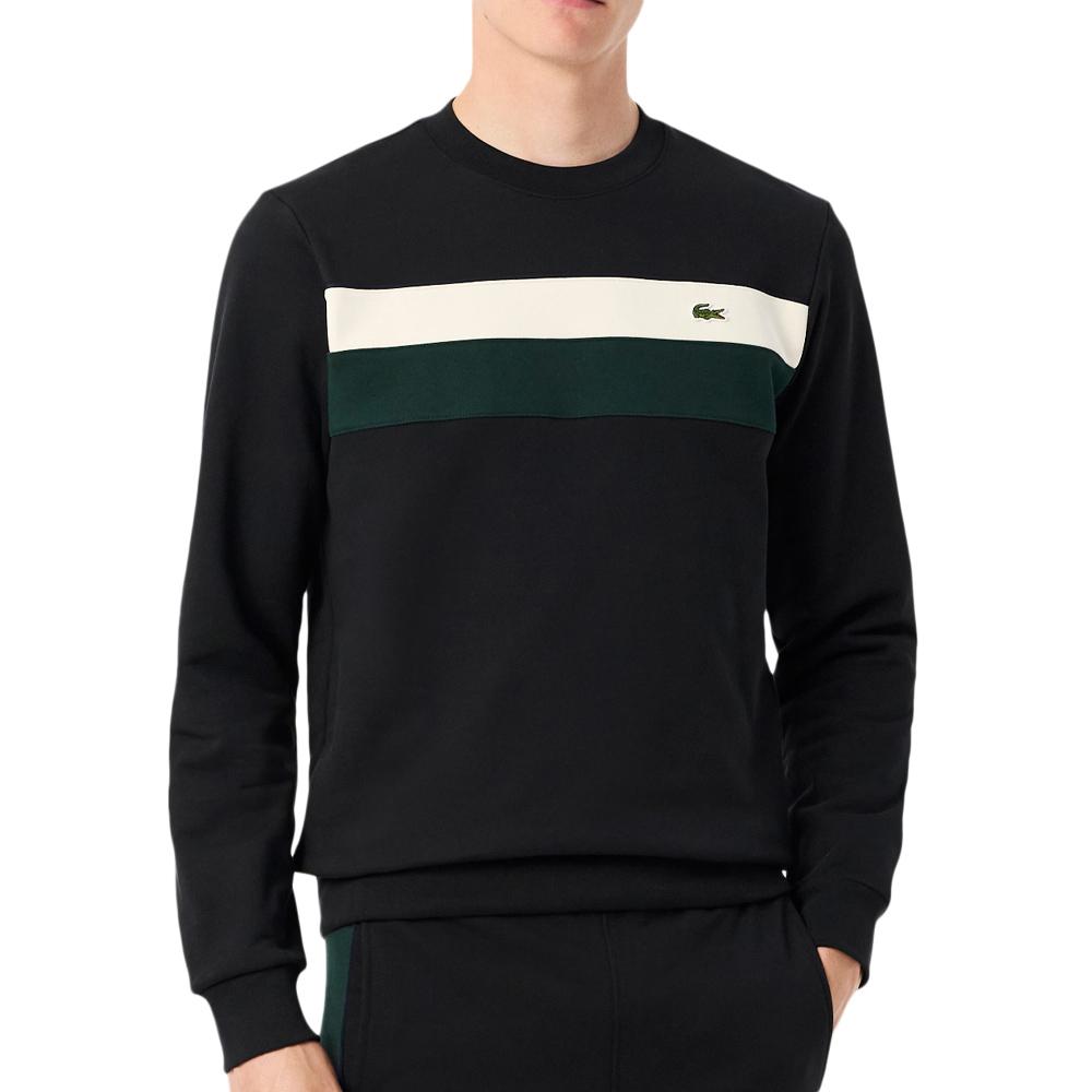 Sweat Noir/Vert Homme Lacoste SH5498 pas cher
