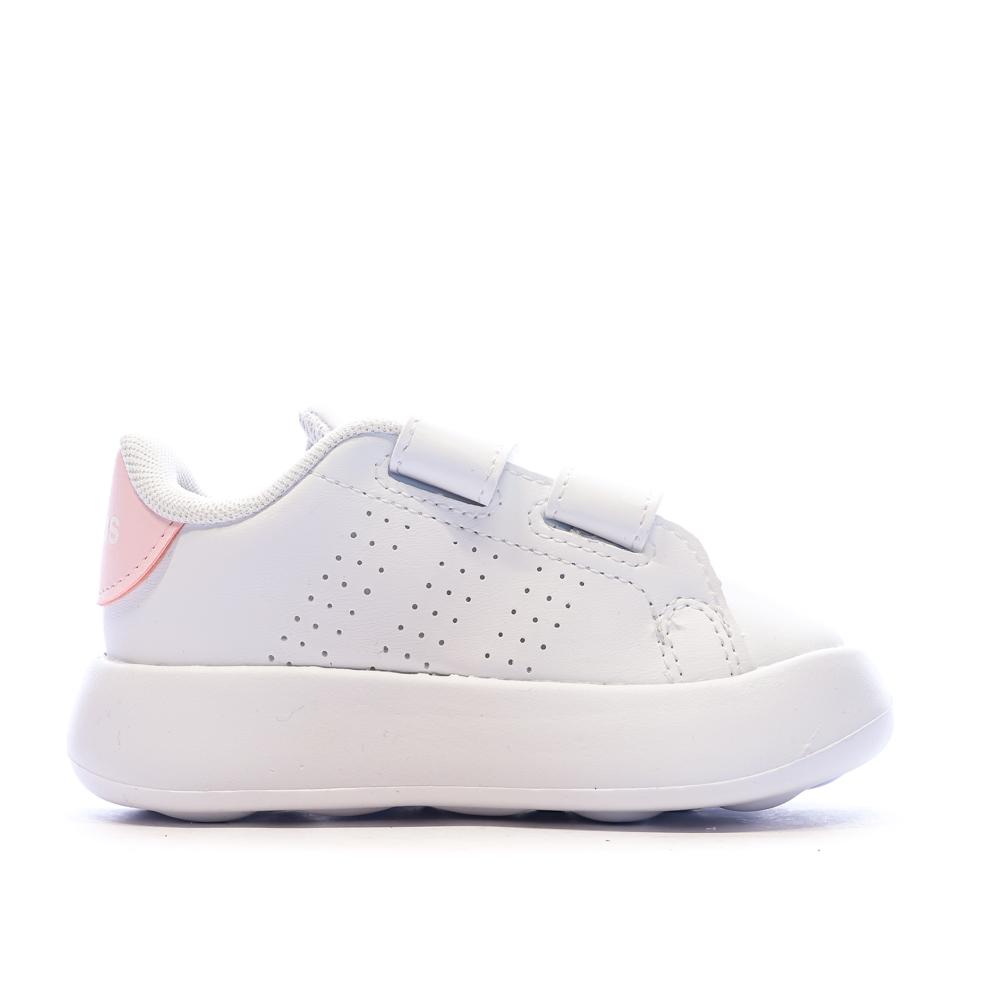 Baskets Blanches/Rose Fille bébé Adidas Advantage vue 2