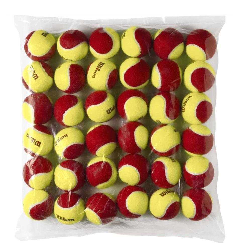 X36 Balles de Tennis Rouge/Jaune Wilson Starter Red Tball pas cher