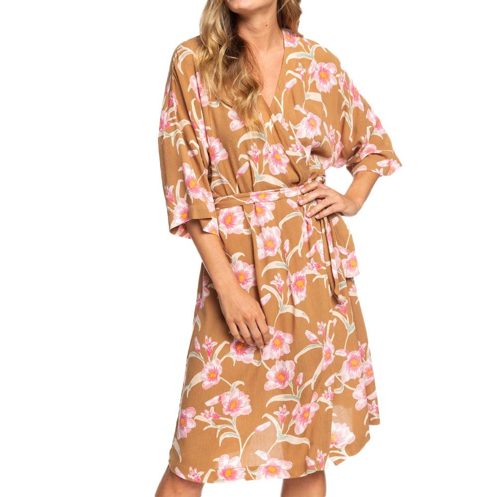 Robe kimono Marron imprimé Femme Roxy Privy Places pas cher