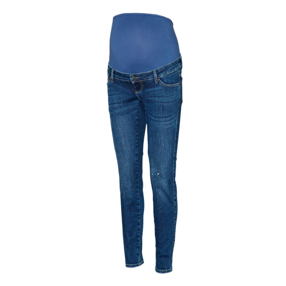 Jeans Regular Fit Bleu Femme Mamalicous Destroyed vue 3